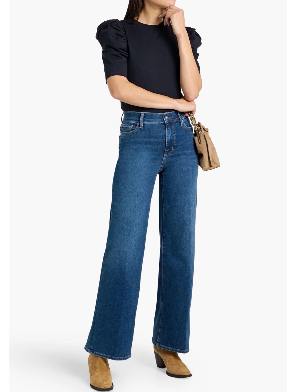 Frame Le Slim Palazzo Wide-Leg High-Rise Women’s Blue Jeans size 26 - Picture 16 of 16